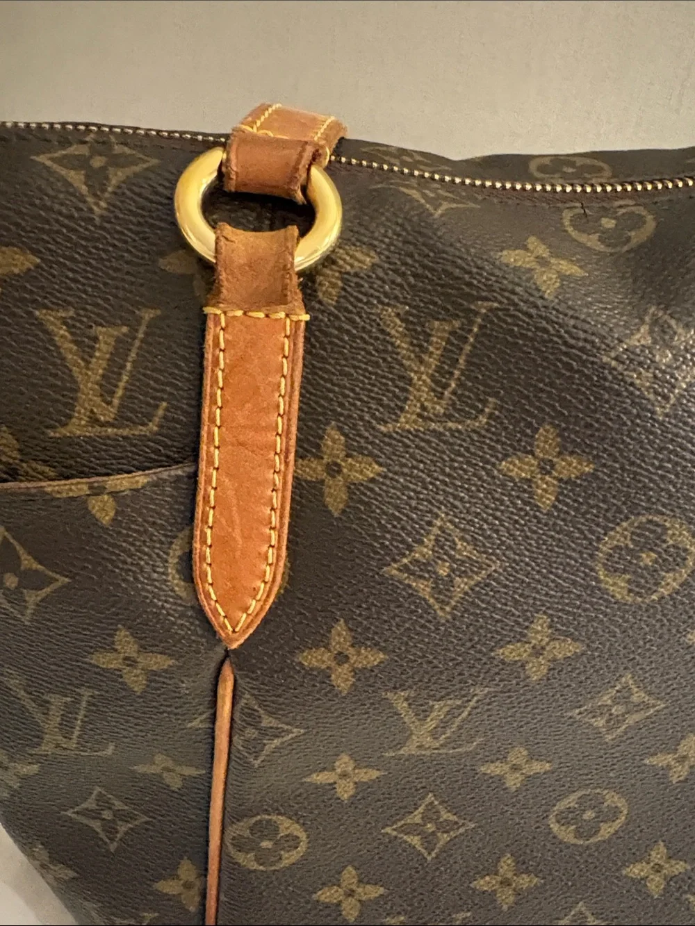 Authentic Louis Vuitton Monogram TotallyPM Canvas Shoulder Tote in Brown and Tan